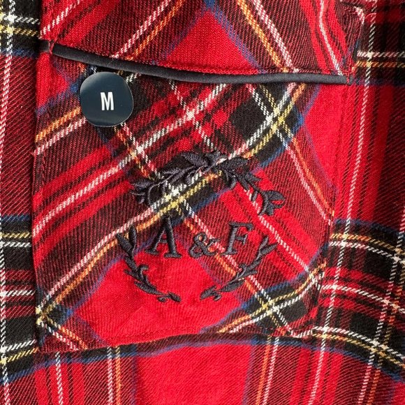 NWT ABERCROMBIE & FITCH Red Plaid Ladies Christmas Pajama Top, M - Picture 5 of 5
